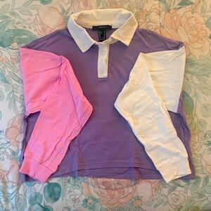 Forever 21 Kids Polo - Purple, Pink, White